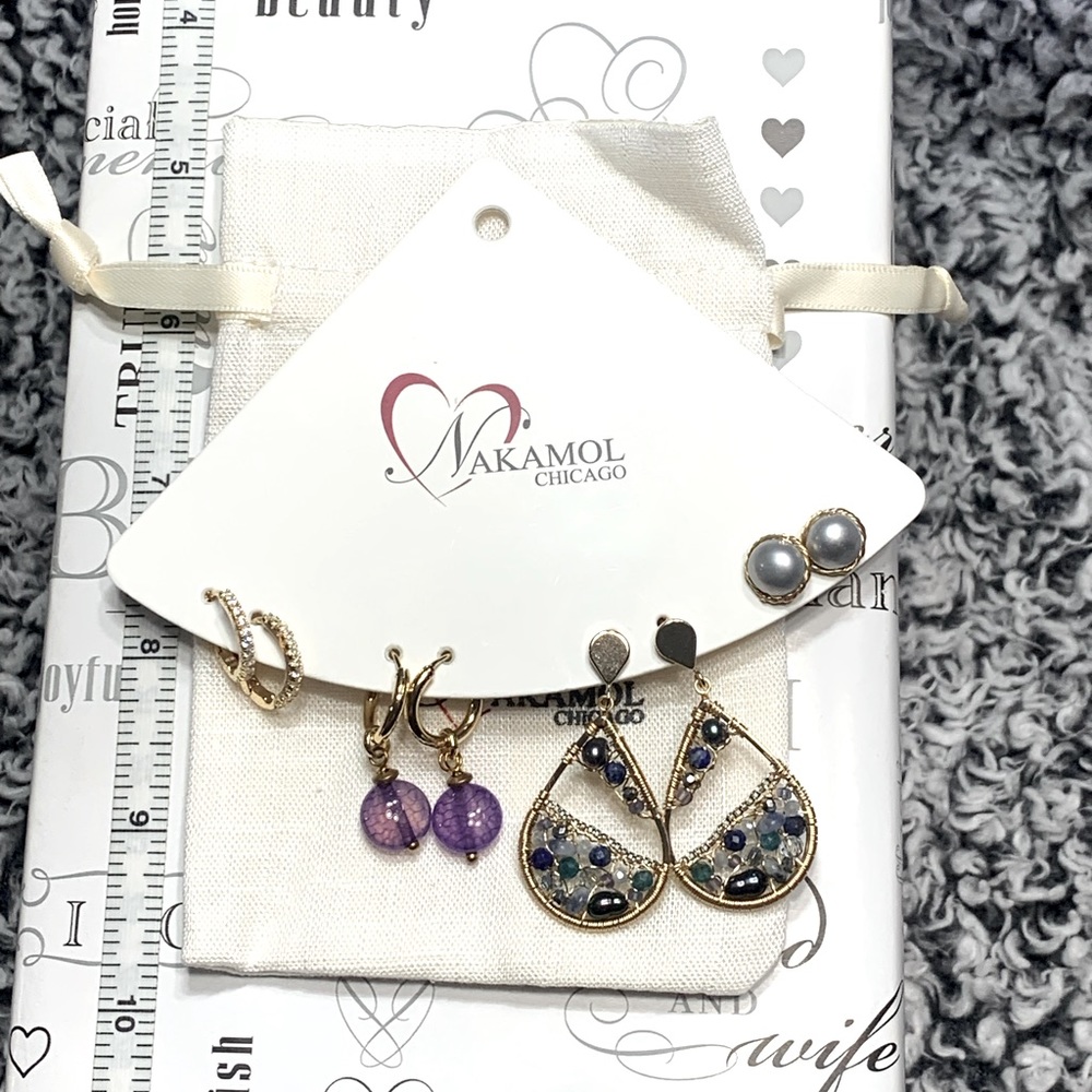 NWOT Handmade Nakamol Earrings 4 Pairs